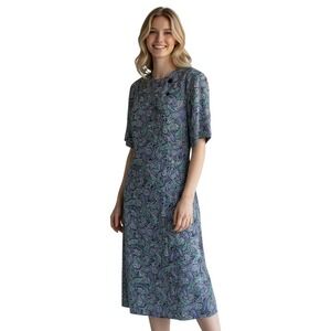 Liz Claiborne Paisley Midi Dress Size 8 Casual Office Spring Summer